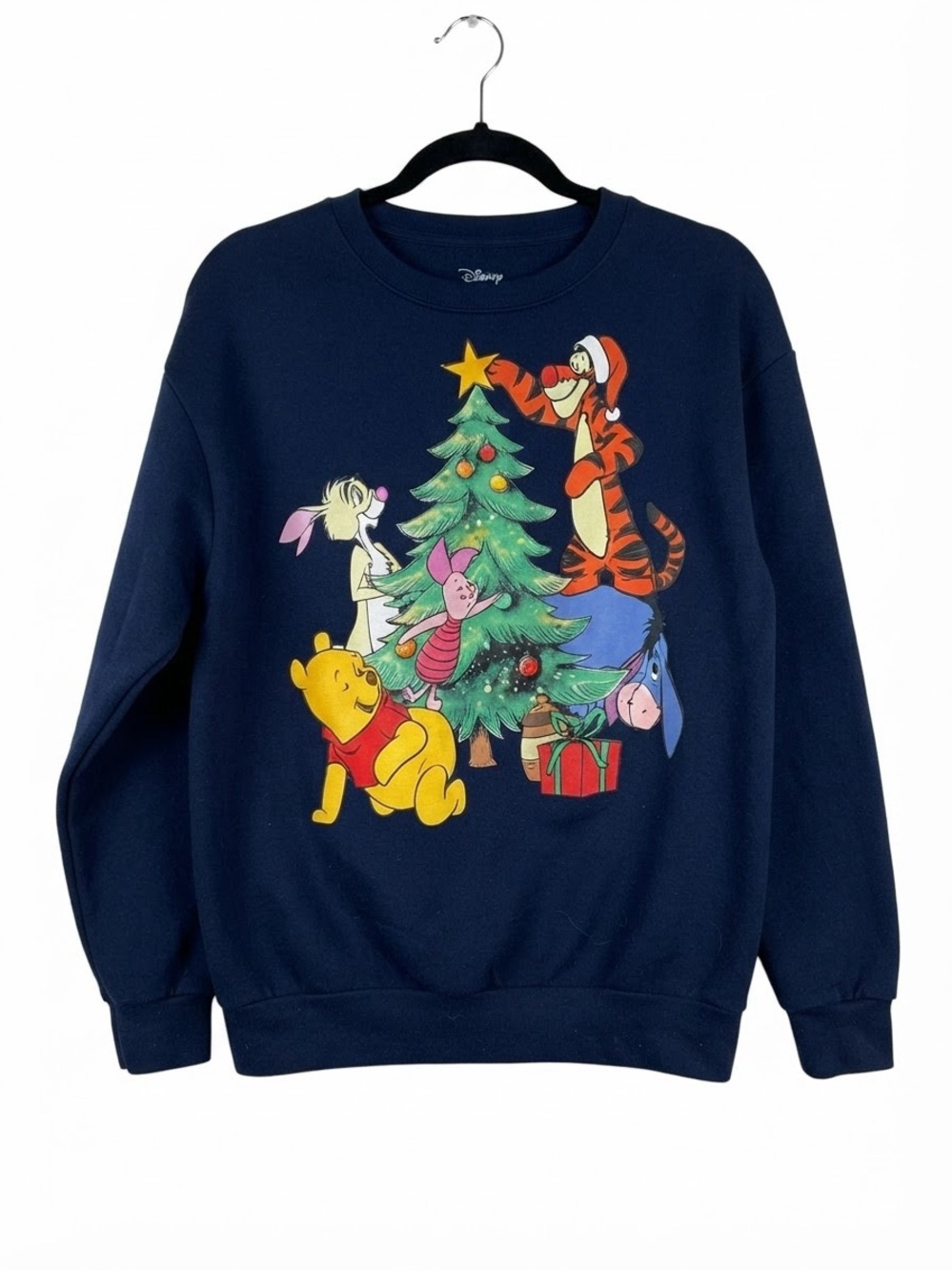 Disney Winnie the Pooh Navy Light Up Christmas Crewneck Sweatshirt